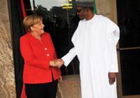 President Buhari receives German chancellor, Angela Merkel,in Aso Rock